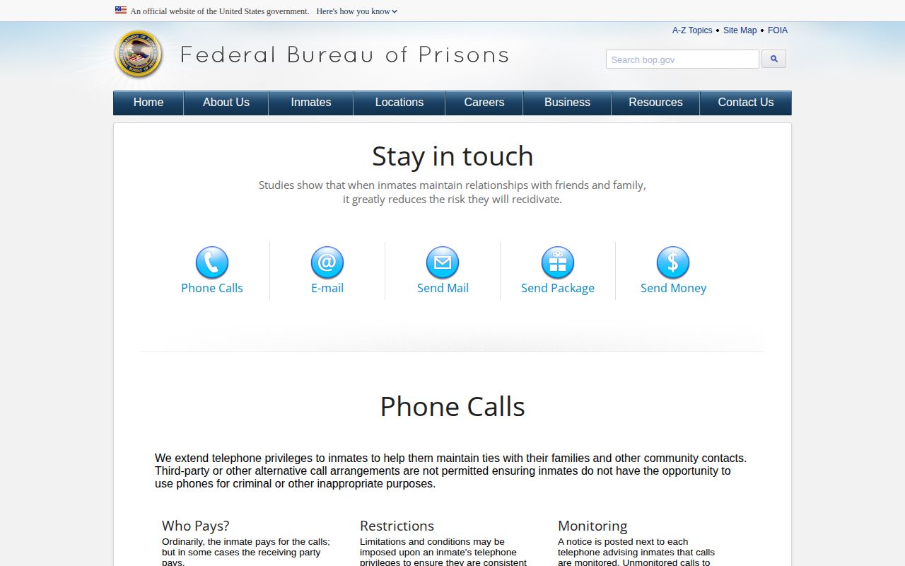 Federal Bureau of Prisons inmate information for release record follow-up