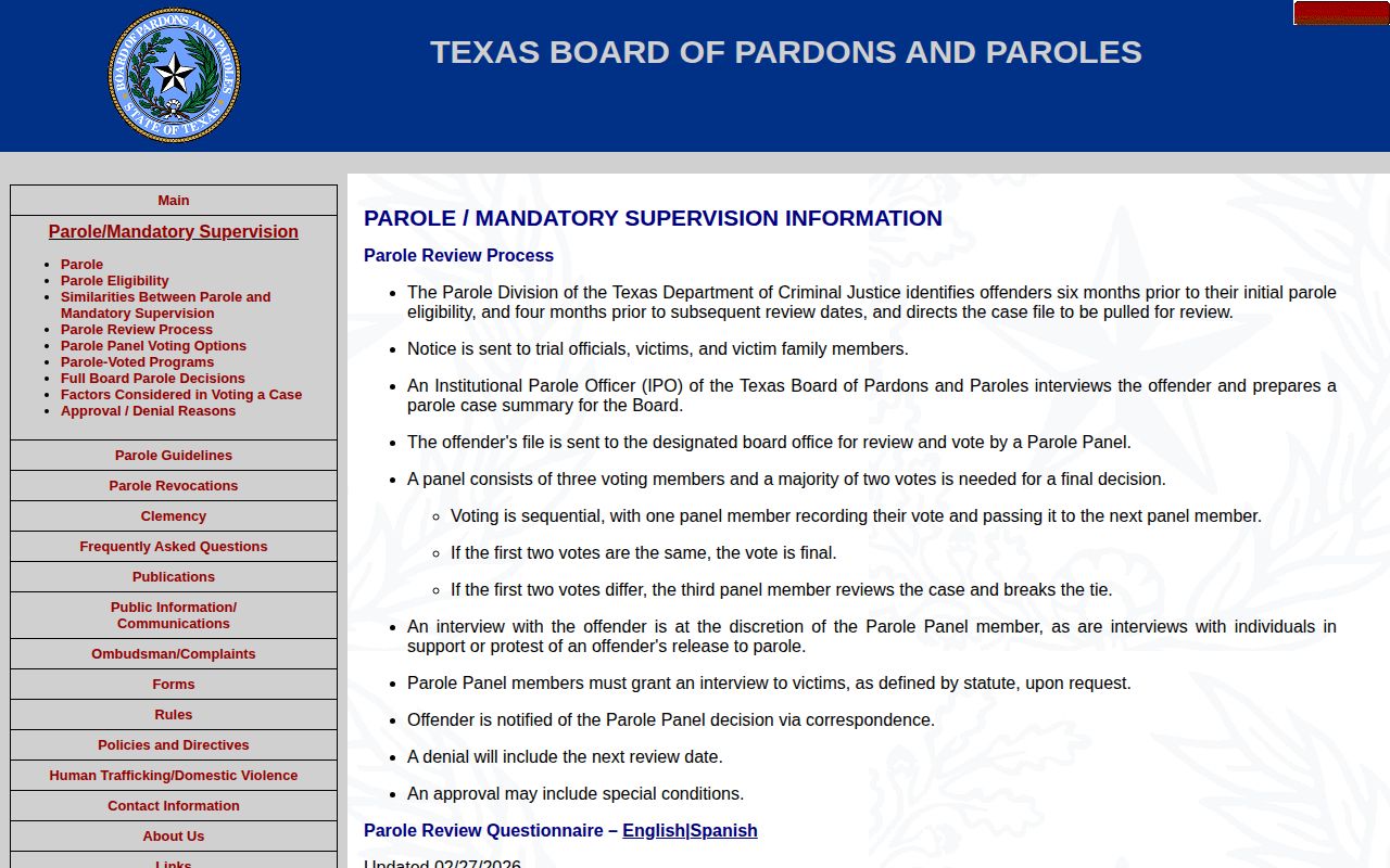 Shackelford County probation and parole review process source