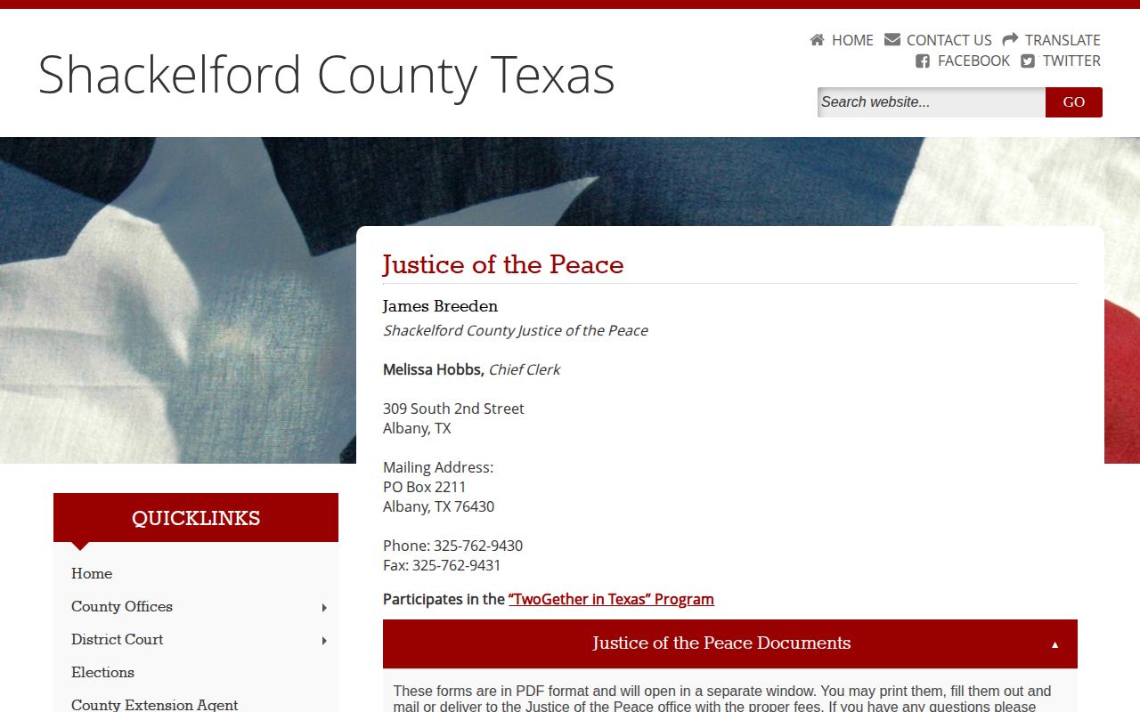 Shackelford County Jail release case Justice of the Peace source